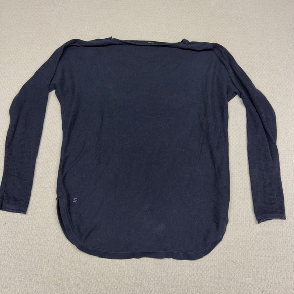 Lululemon Sweater Womens L Blue Cotton Dolman Sleeve Knit Pullover Athleisure - Picture 2 of 7